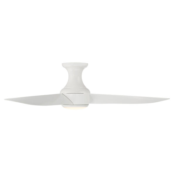 Corona Matte White 52-Inch 2700K Indoor Outdoor Smart LED Flush Mount Ceiling Fan, image 3
