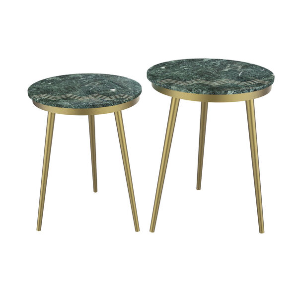 Green and Gold Nesting Table, Set of 2, image 3
