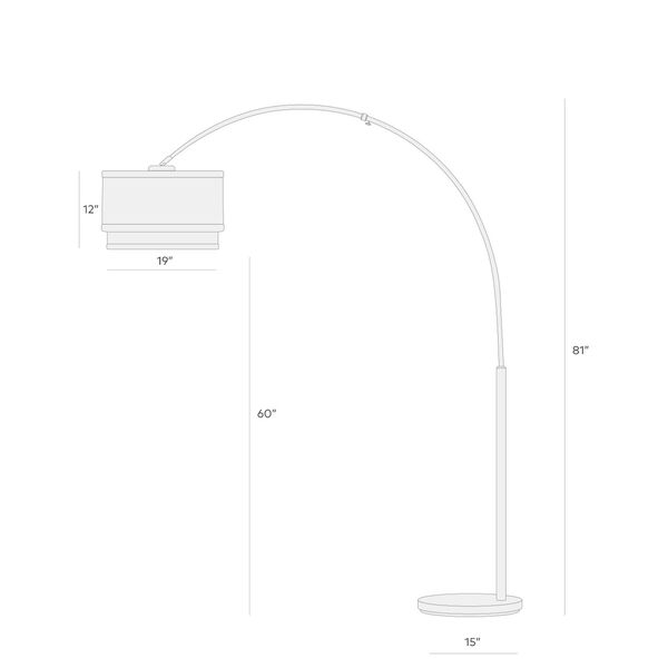 Mason Satin Nickel LED Floor Lamp, image 6