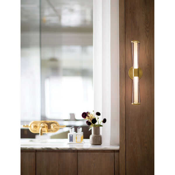 Elin Lacquered Brass Medium Integrated LED Bath Vanity, image 3