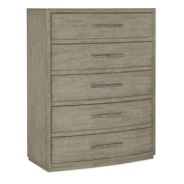 Linville Falls Smoked Gray Pisgah Five Drawer Chest, image 1