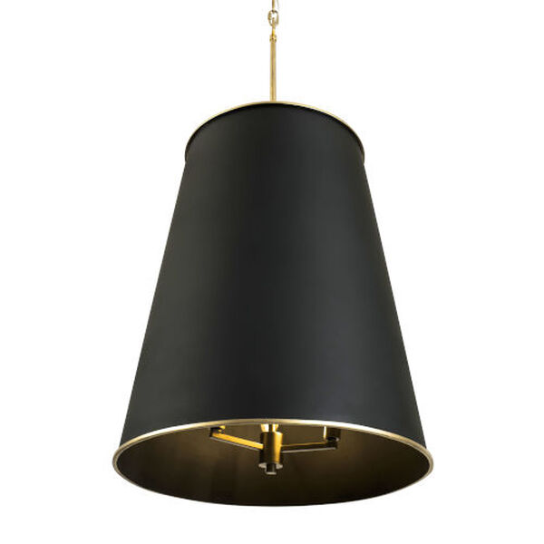 Coco Matte Black and French Gold Nine-Light Foyer Pendant, image 3