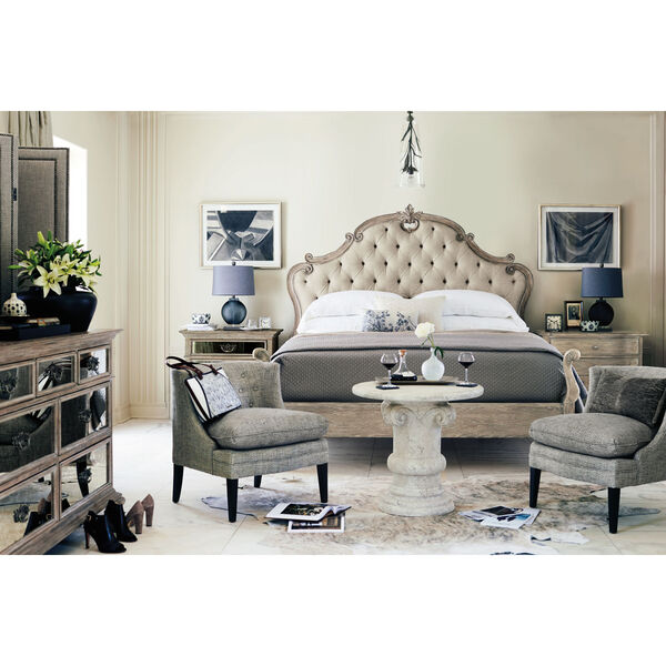Campania Weathered Sand 86-Inch Upholstered Panel King Bed, image 5