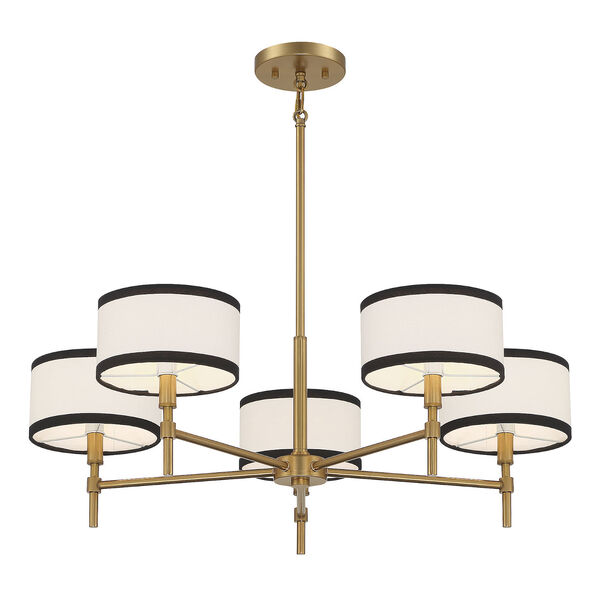 Lowry Natural Brass Five-Light Chandelier, image 4