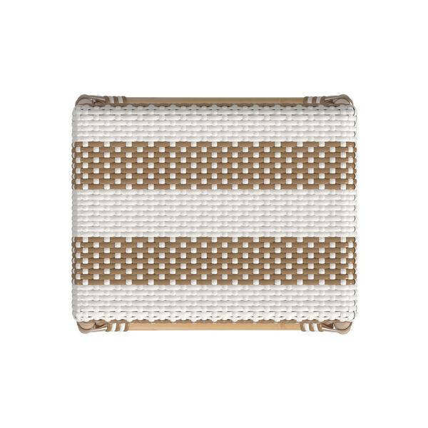Robias Beige and White Stripe on Natural Rattan Counter Stool, image 6