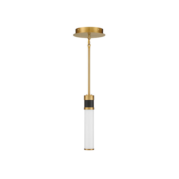 Abel Matte Black with Warm Brass Accents Integrated LED Mini-Pendant, image 2