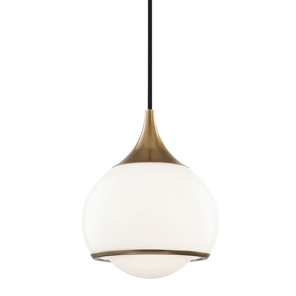 Reese Aged Brass One-Light Pendant, image 1