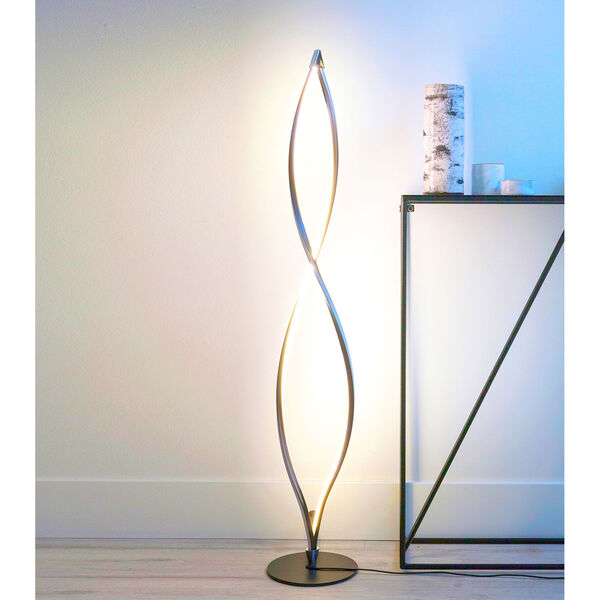 Twist Black Two-Light Integrated LED Floor Lamp, image 5