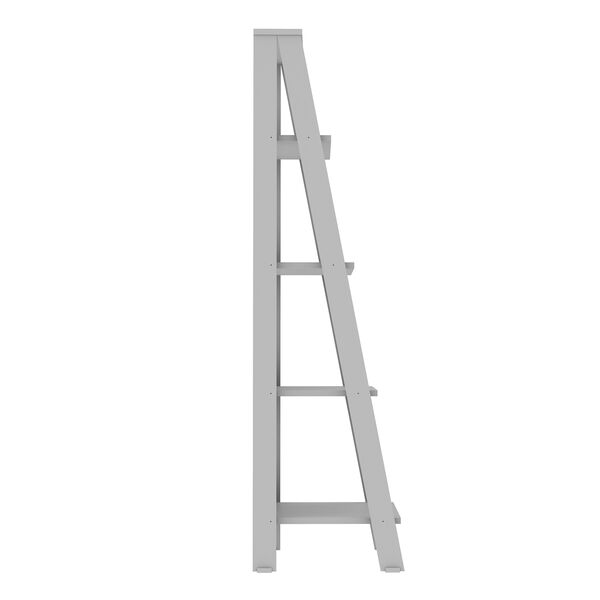55-Inch Wood Ladder Bookshelf - Grey, image 3