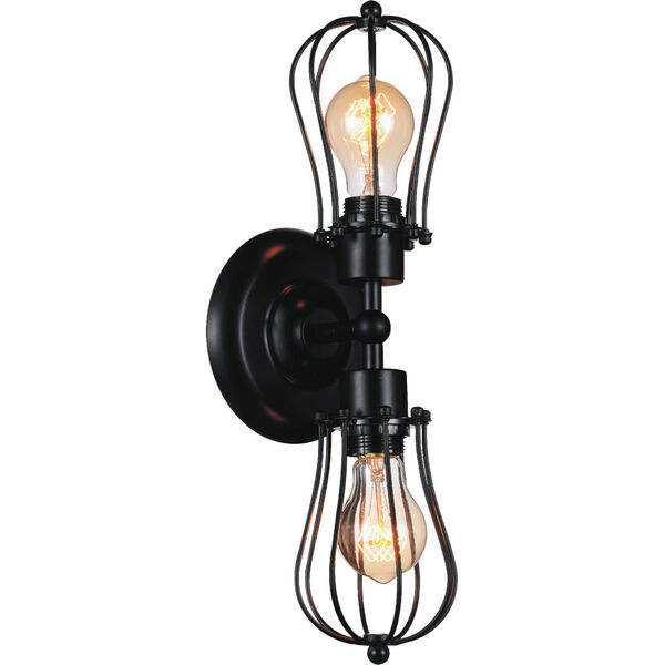 Tomaso Black Two-Light Wall Sconce, image 1