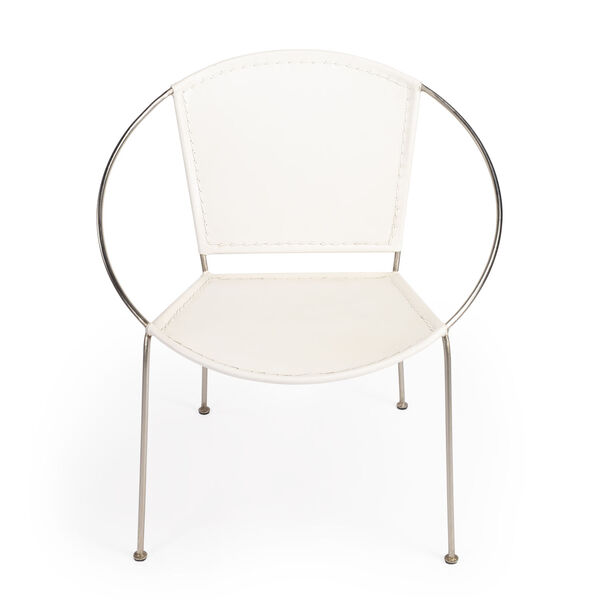 Milo White Leather Accent Chair, image 2