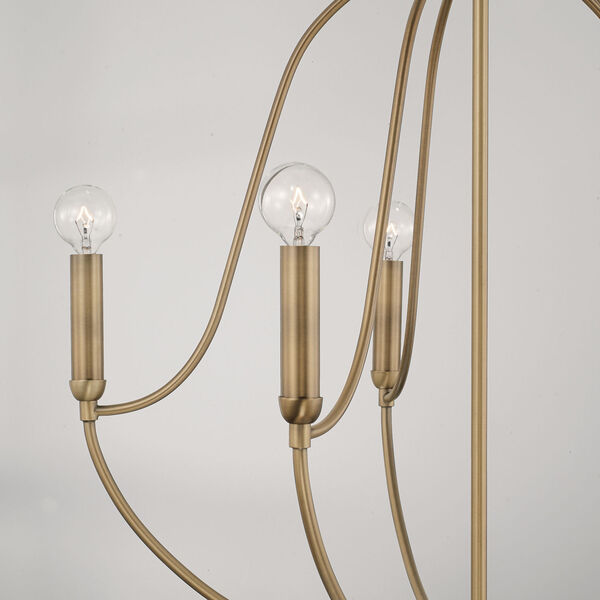 HomePlace Madison Aged Brass Five-Light Chandelier, image 3