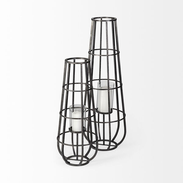 Bella Black 40-Inch Cylindrical Cage Candle Holder, image 5