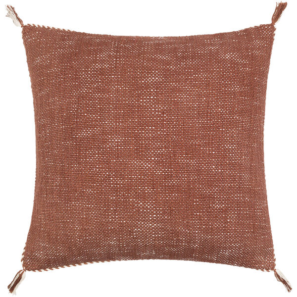 Braided Bisa Burnt Orange and Cream 22-Inch Pillow, image 1