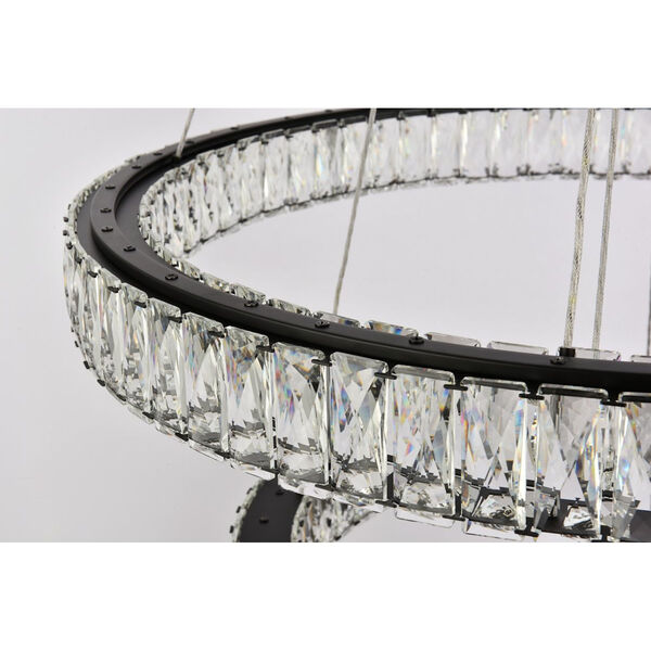 Monroe Black 32-Inch Integrated LED Double Ring Chandelier, image 6
