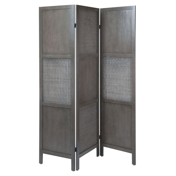 Ramie Oyster Gray Folding Screen Divider, image 4