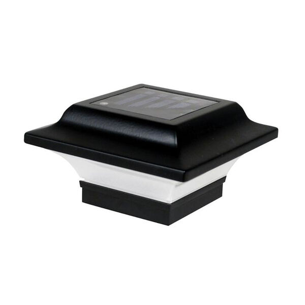 Black Aluminum Imperial 2.5X2.5 LED Solar Powered Post Cap, image 1