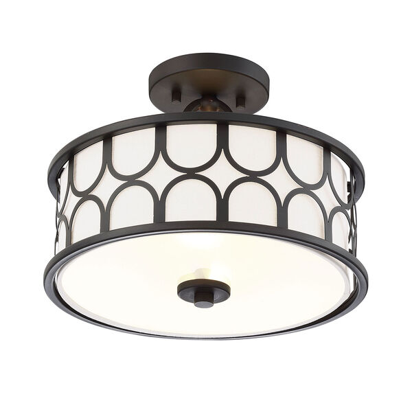 Selby Oil Rubbed Bronze Two-Light Semi Flush Mount Drum, image 4