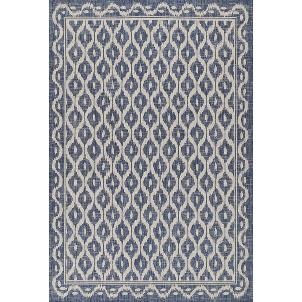 Riviera Blue and White Indoor/Outdoor Rug, image 1
