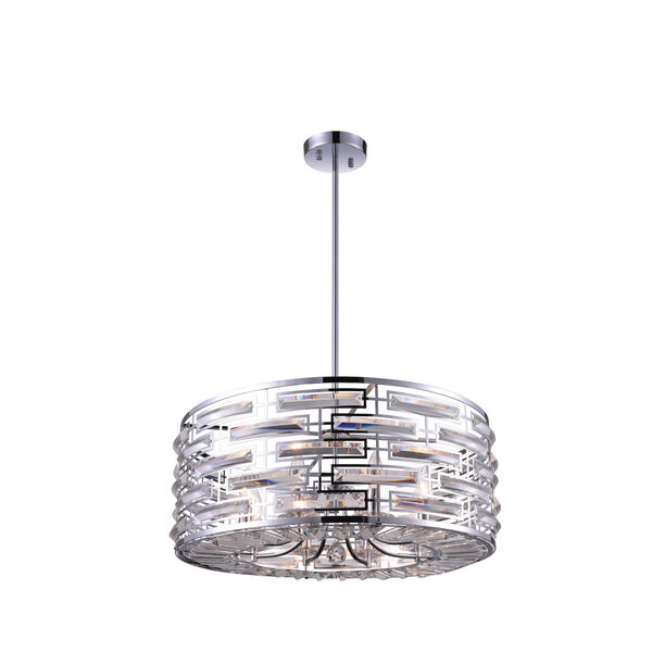 Petia Chrome Eight-Light Chandelier with K9 Crystal, image 1