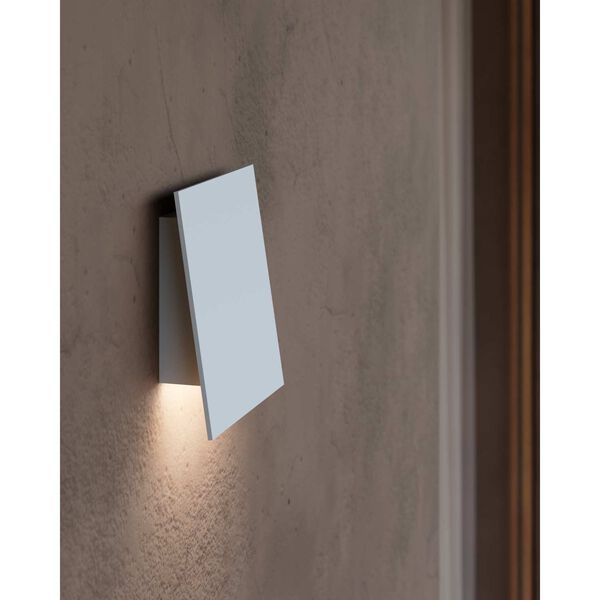 Angled Plane LED Textured White 1-Light Outdoor Wall Sconce 7-Inch, image 6