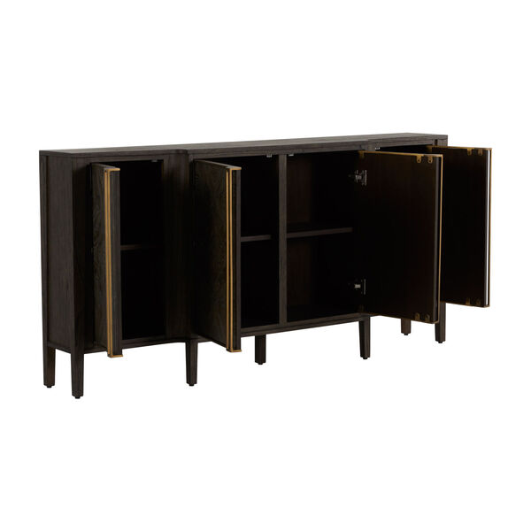 Fitzgerald Dark Brown and Stained Brass Cabinet, image 2