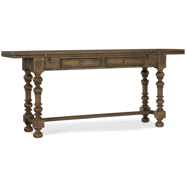 Hill Country Bluewind Flip-Top Brown Console Table, image 1