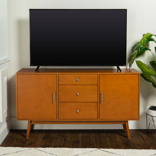 60-Inch Mid Century Modern Acorn Wood TV Stand, image 3