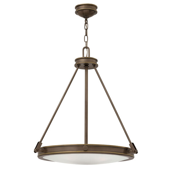 Collier Light Oiled Bronze 22-Inch Four-Light Inverted Pendant, image 1