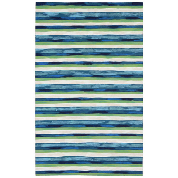Visions Ii Warm Rectangular 8 Ft. x 10 Ft. Painted Stripes Outdoor Rug, image 1