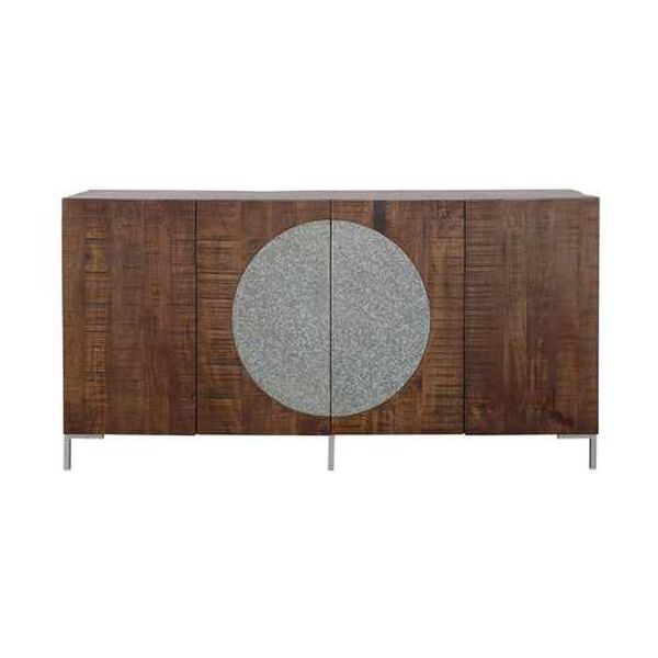 Brown Solid Wood Credenza with Four Doors, image 2
