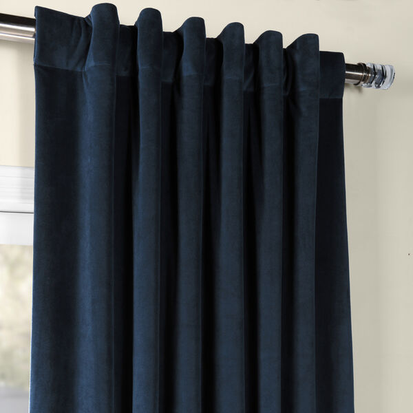 Midnight Blue 63 x 50 In. Signature Blackout Velvet Curtain Single Panel, image 4
