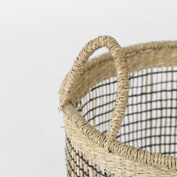 Triopas Medium Brown Round Basket with Handle, Set of 3, image 4