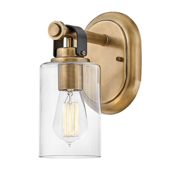 Halstead Heritage Brass One-Light Bath Vanity With Clear Glass, image 5