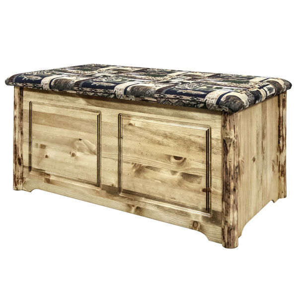 Glacier Country Stain and Lacquer Blanket Chest with Woodland Upholstery, image 3