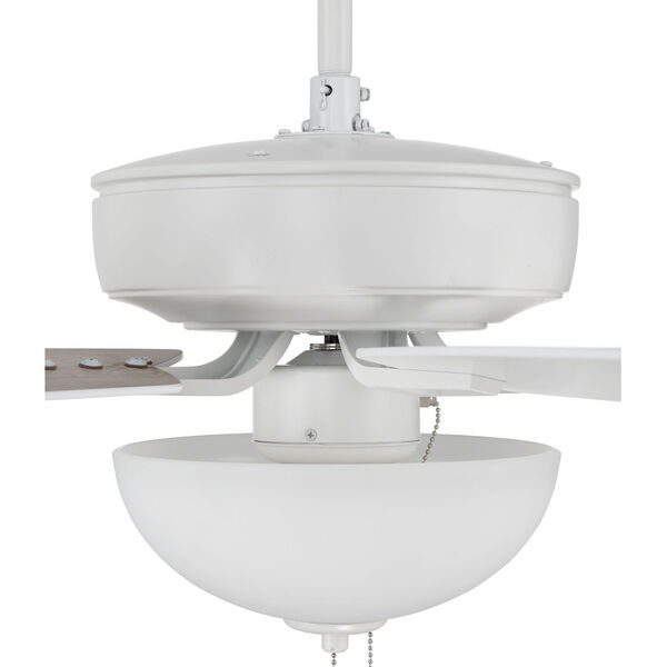 Pro Plus White 52-Inch Two-Light Ceiling Fan with White Frost Bowl Shade, image 7