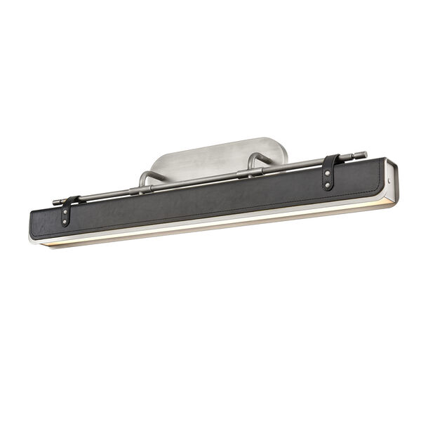 Valise Tuxedo Leather and Aged Nickel 31-Inch Integrated LED Wall Sconce, image 1
