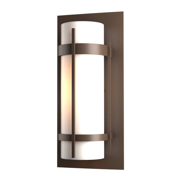 Banded Coastal Bronze Seven-Inch One-Light Outdoor Sconce with Opal Glass, image 1