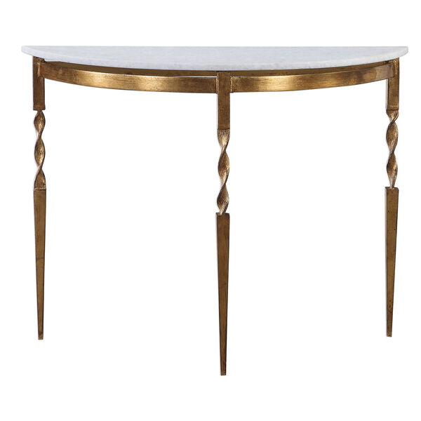 Imelda Gold and White Console Table, image 1