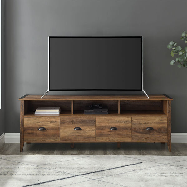 Clair Rustic Oak TV Stand with Four Drawers, image 4