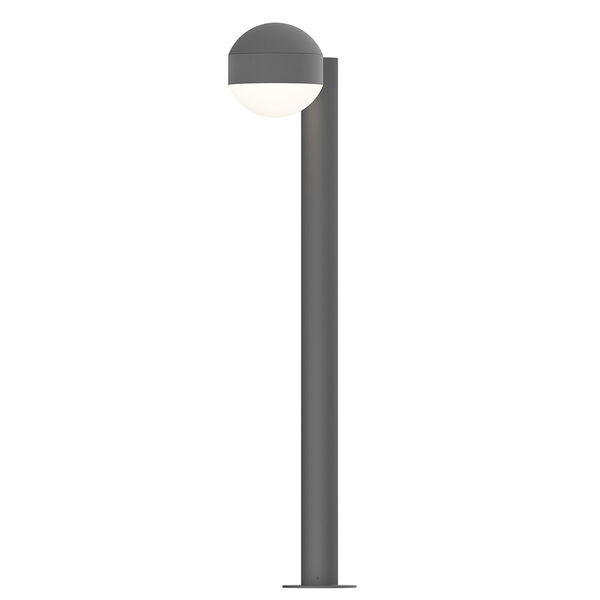 Inside-Out REALS Textured Gray 28-Inch LED Bollard with Dome Lens and Dome Cap with Frosted White Lens, image 1