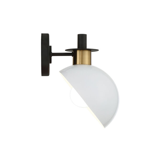 Gigi Matte Black and Aged Brass One-Light Wall Sconce, image 1