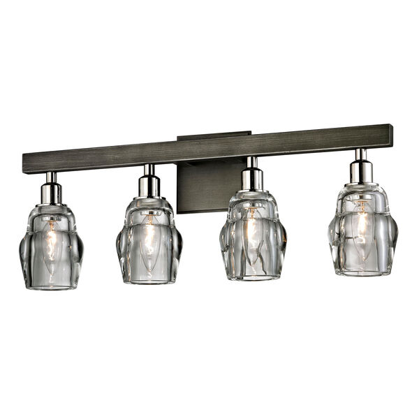 Citizen Graphite and Polished Nickel Four-Light Bath Vanity, image 1
