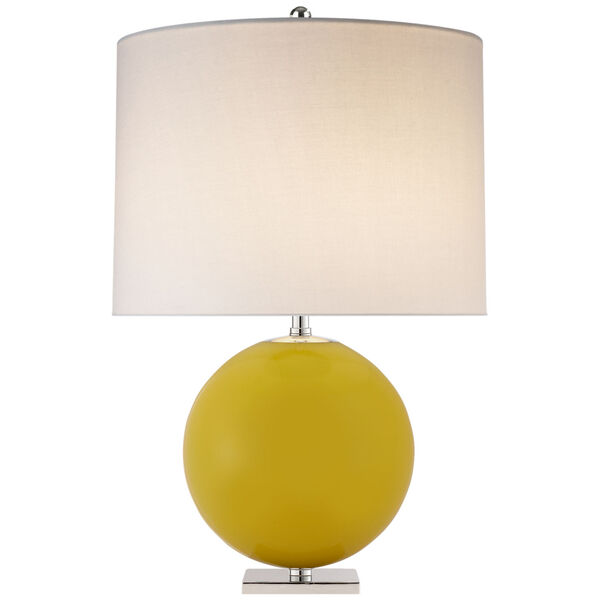 Elsie Table Lamp in Yellow with Linen Shade by kate spade new york, image 1