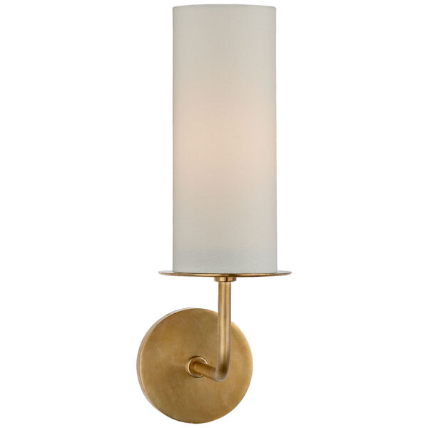 Larabee Single Sconce in Soft Brass with Cream Linen Shade by kate spade new york, image 1