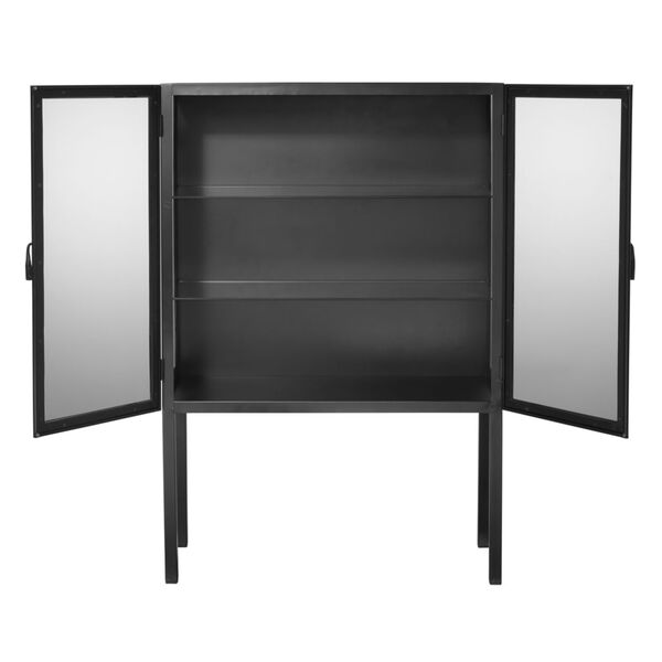 Chauncey Black Iron with Clear Glass Curio Bar Cabinet, image 2