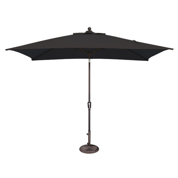 Catalina 6x10 Foot Rectangular Market Umbrella in Black Sunbrella and Bronze, image 1