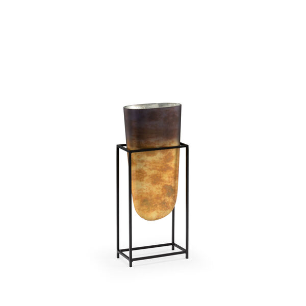 Black and Gold  Ouray Glass Vase, image 1