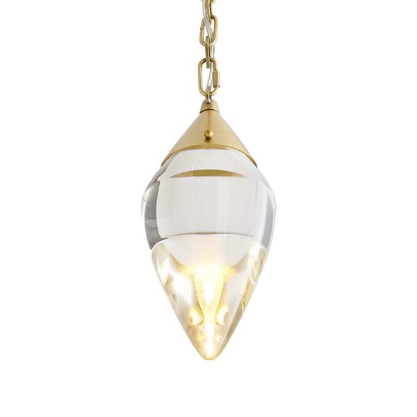 Berkley Clear Crystal Antique Brass LED  Pendant, image 5