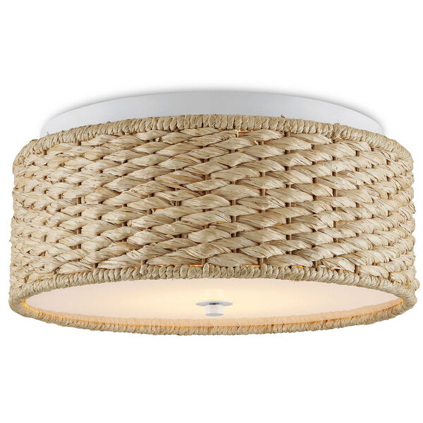 Colchester Sugar White and Natural One-Light Integrated LED Flush Mount, image 1